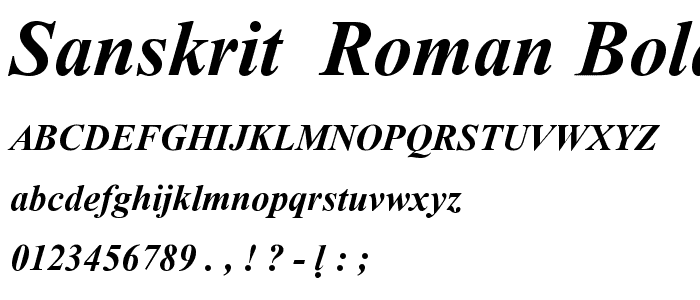 Sanskrit  Roman Bold Italic font
